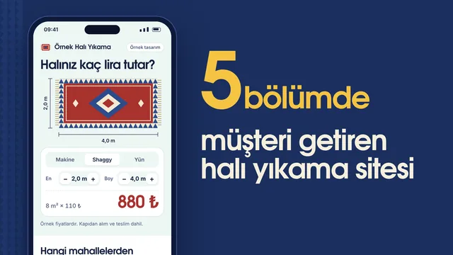 Halı yıkama web sitesi örneği